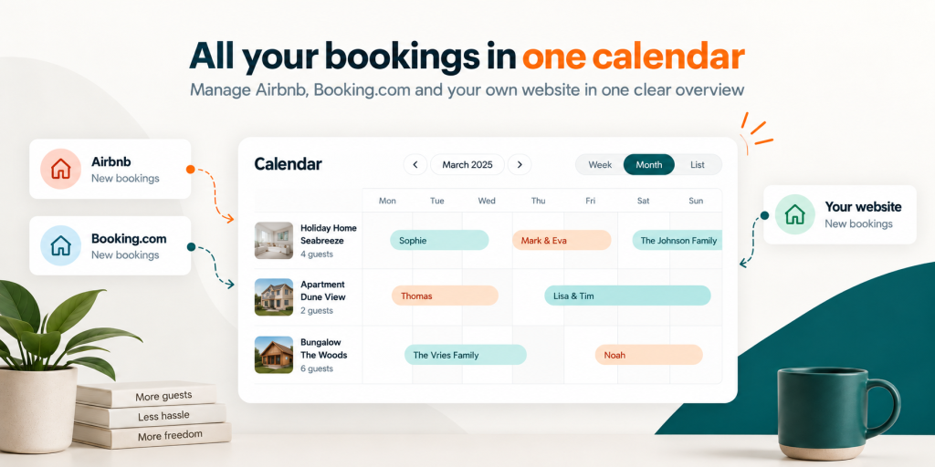 Hoe beheer je boekingen van Airbnb, Booking.com en je eigen website in één kalender?
