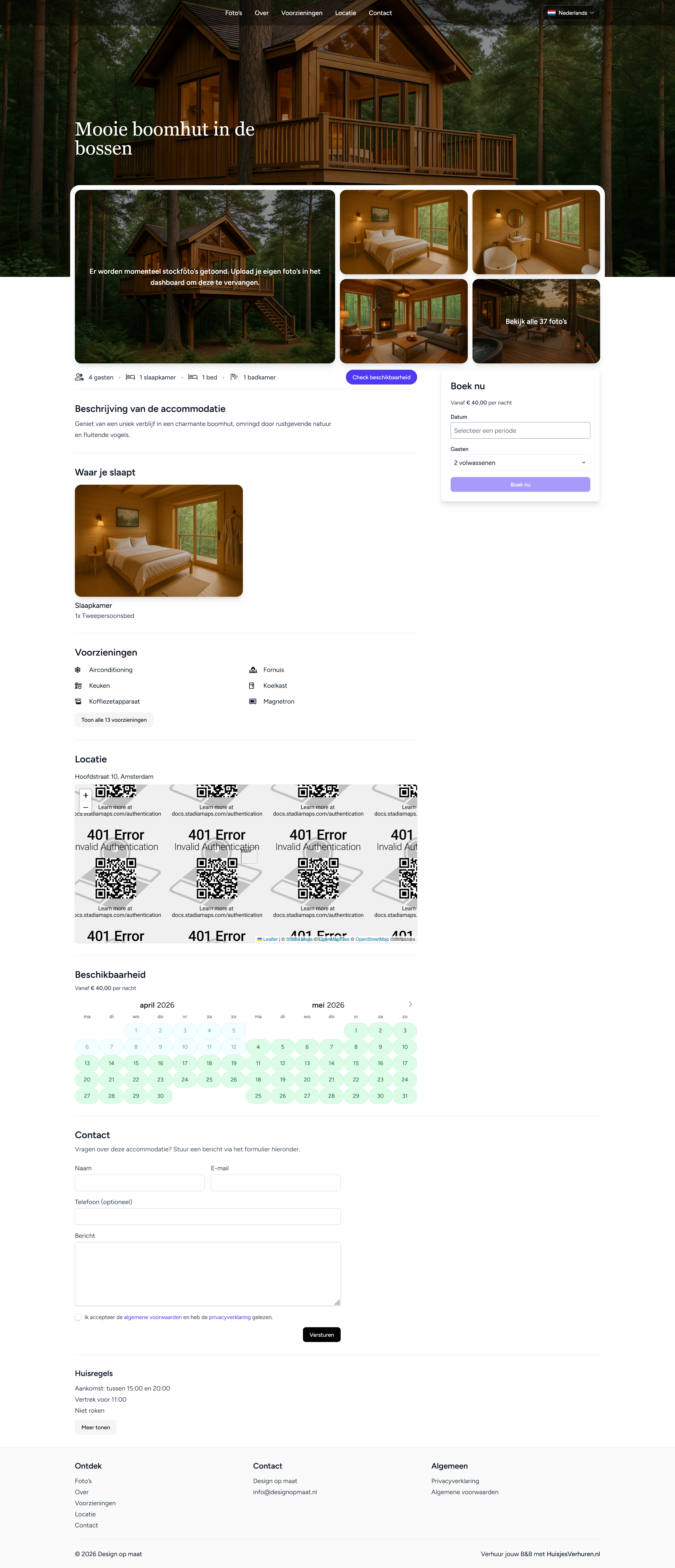 Example of a Homadu website on desktop
